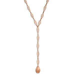 1928 Rose-tone Infinity Link and Teardrop 13.5 inch Chocker Necklace with 5" ext